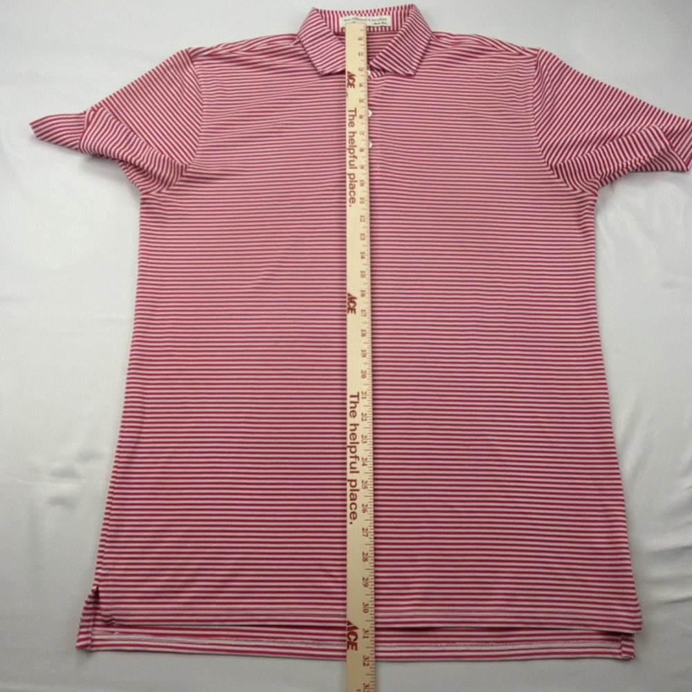 Holderness & Bourne Polo Shirt Mens Size L Red White Striped Golf Short Sleeve - Picture 4 of 9